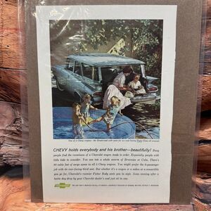Vintage 1959 Chevrolet Brookwood Station Wagon Print Ad Chevy Art